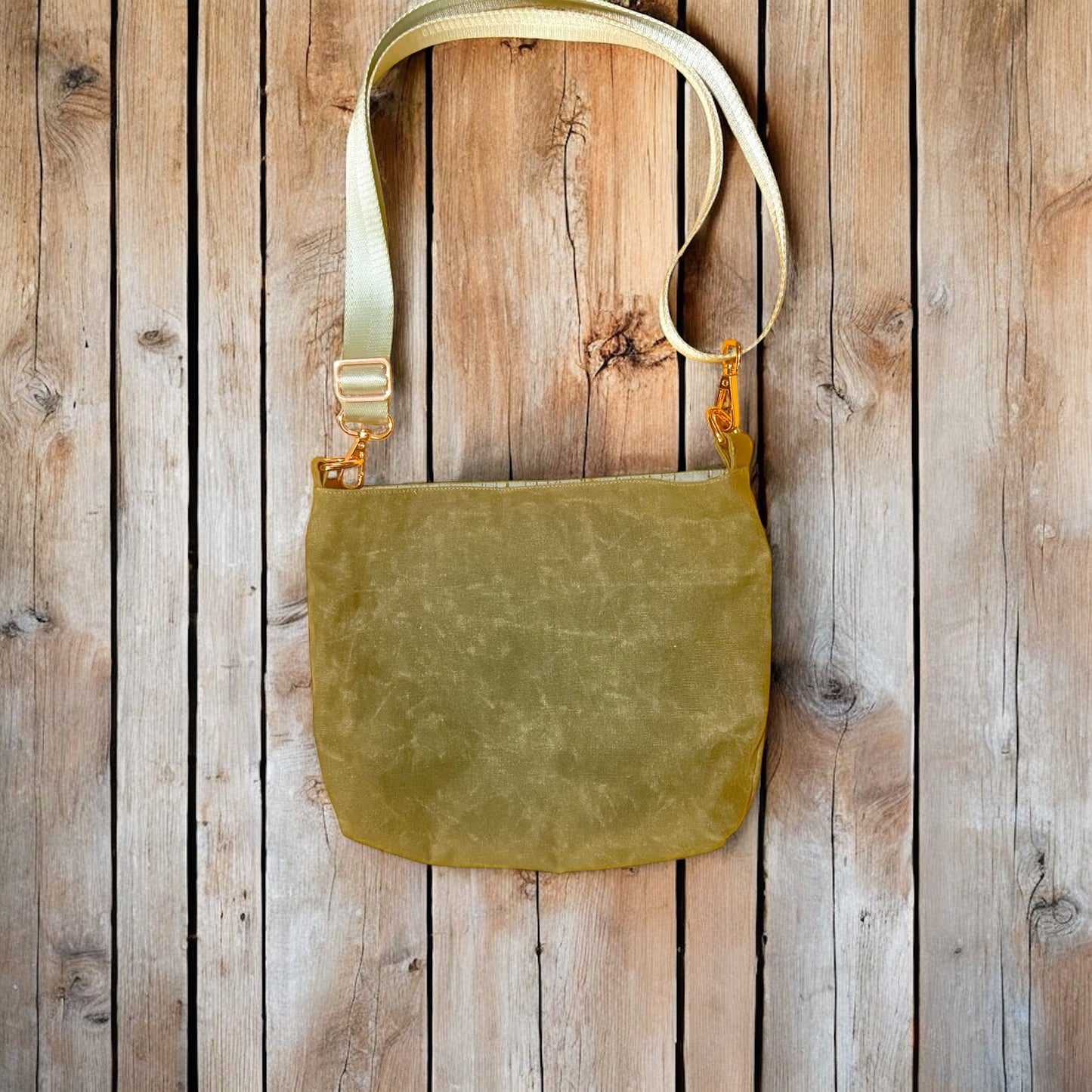 Stitchin’ by M- Custom waxed canvas crossbody bag