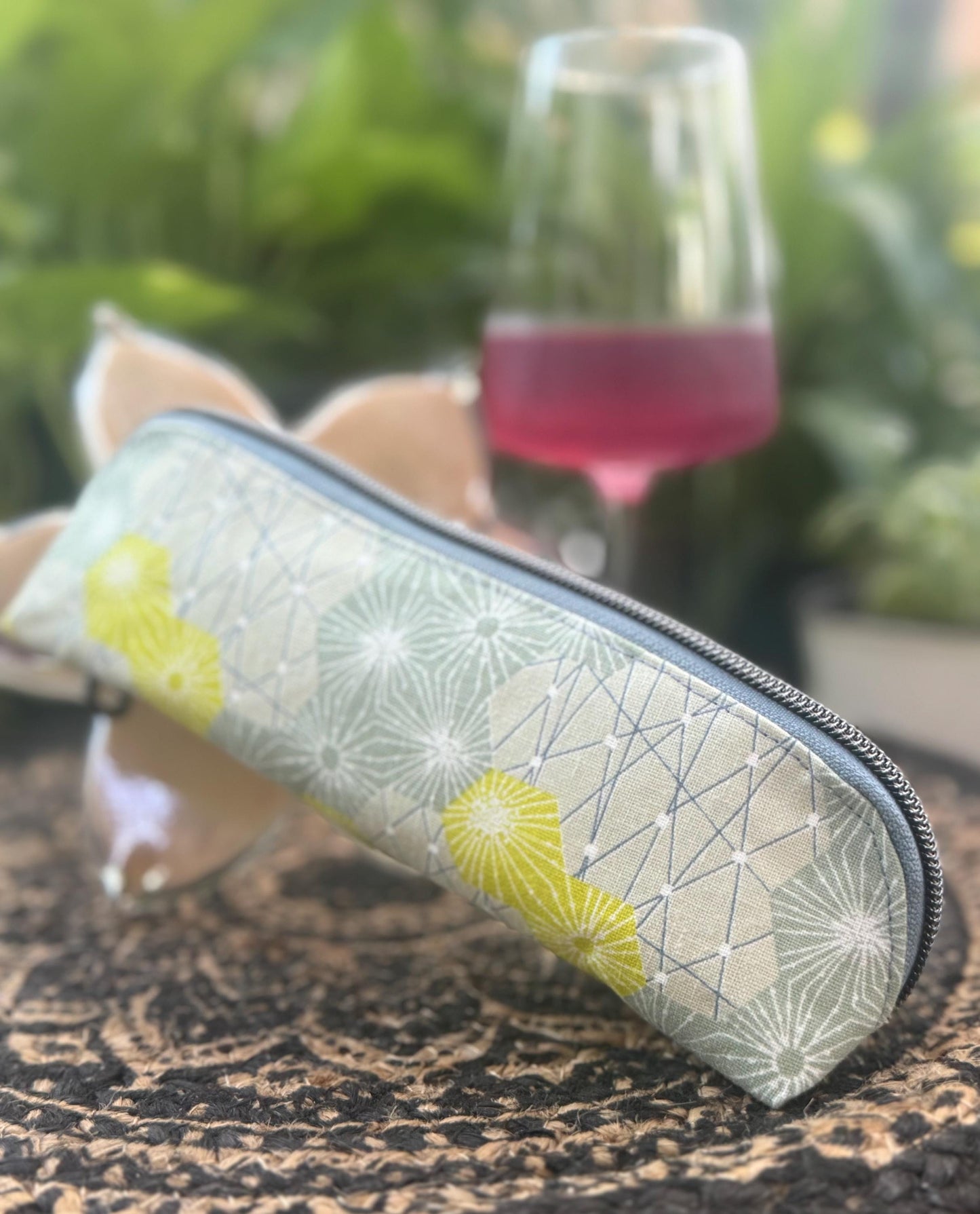 Handmade zippered travel case, brush case, glasses holder, versatile little bag, great for purse organization, pencil case