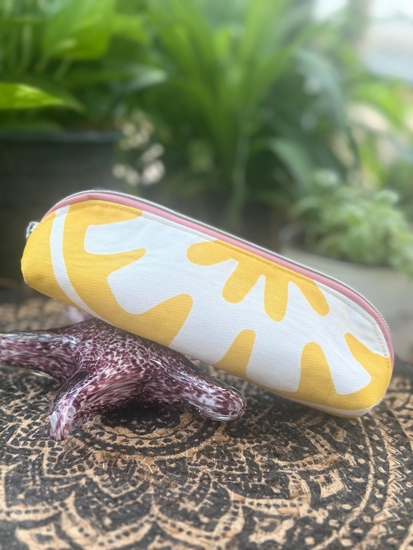 Handmade zippered travel case, brush case, glasses holder, versatile little bag, great for purse organization, pencil case