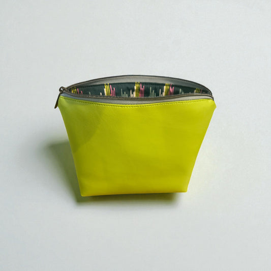 Stitchin’ by M.- Lime green Vinyl Zipper Pouch