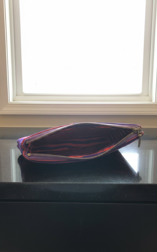 Stitchin’ by M.- Red and Purple Wristlet Purse