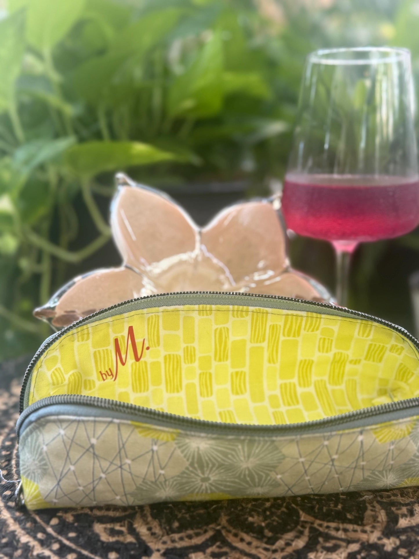 Handmade zippered travel case, brush case, glasses holder, versatile little bag, great for purse organization, pencil case