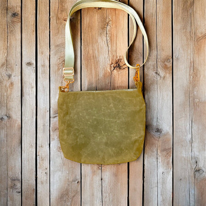 Stitchin’ by M- Custom waxed canvas crossbody bag