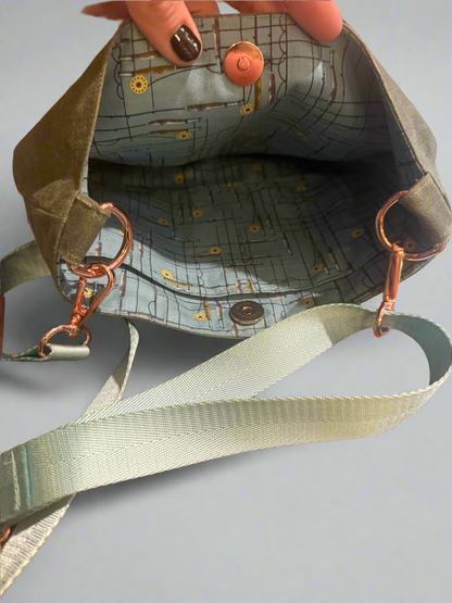 Stitchin’ by M- Custom waxed canvas crossbody bag