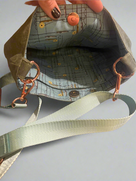 Stitchin’ by M- Custom waxed canvas crossbody bag