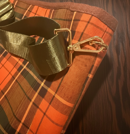 Stitchin’ by M.- Plaid shoulder bag with optional crossbody strap