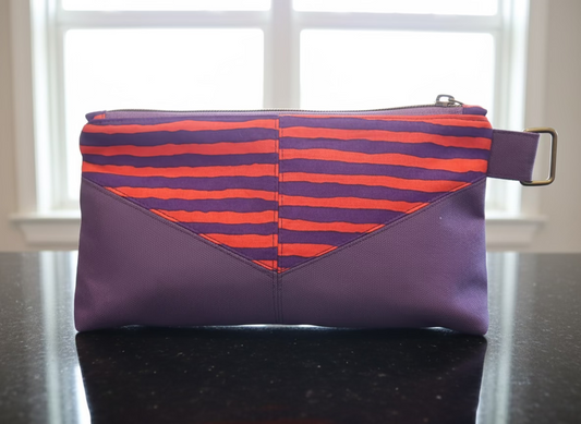 Stitchin’ by M.- Red and Purple Wristlet Purse