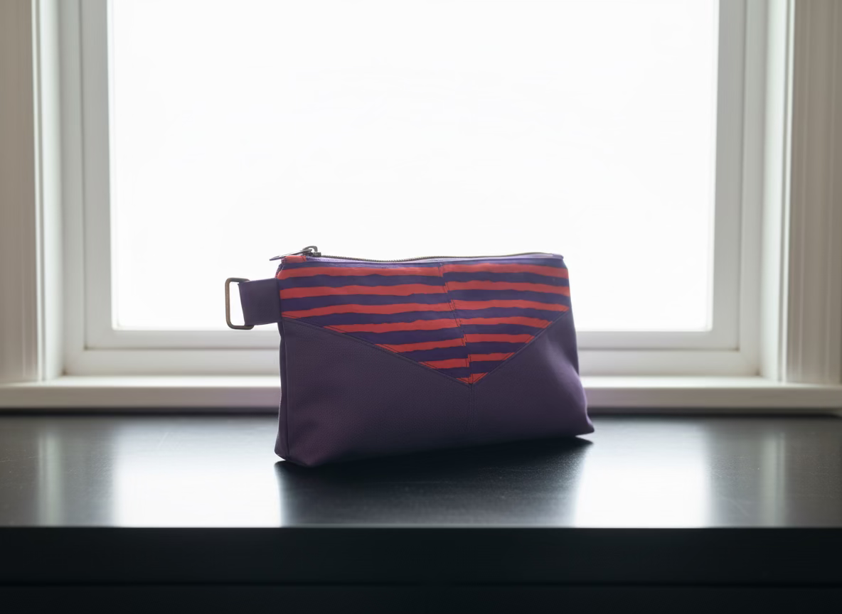 Stitchin’ by M.- Red and Purple Wristlet Purse