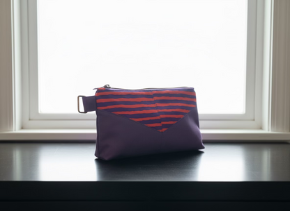 Stitchin’ by M.- Red and Purple Wristlet Purse