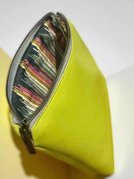 Stitchin’ by M.- Lime green Vinyl Zipper Pouch