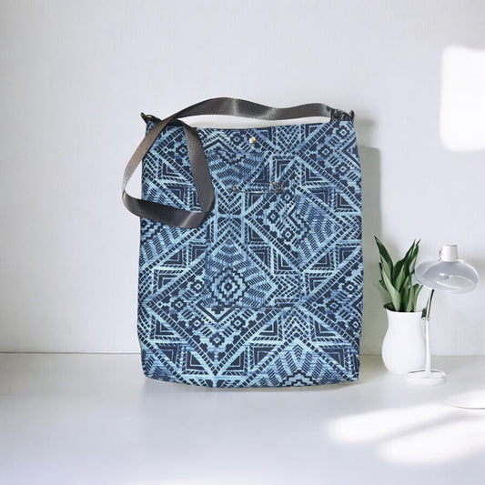 Stitchin’ by M.- Blue Aztec Tote