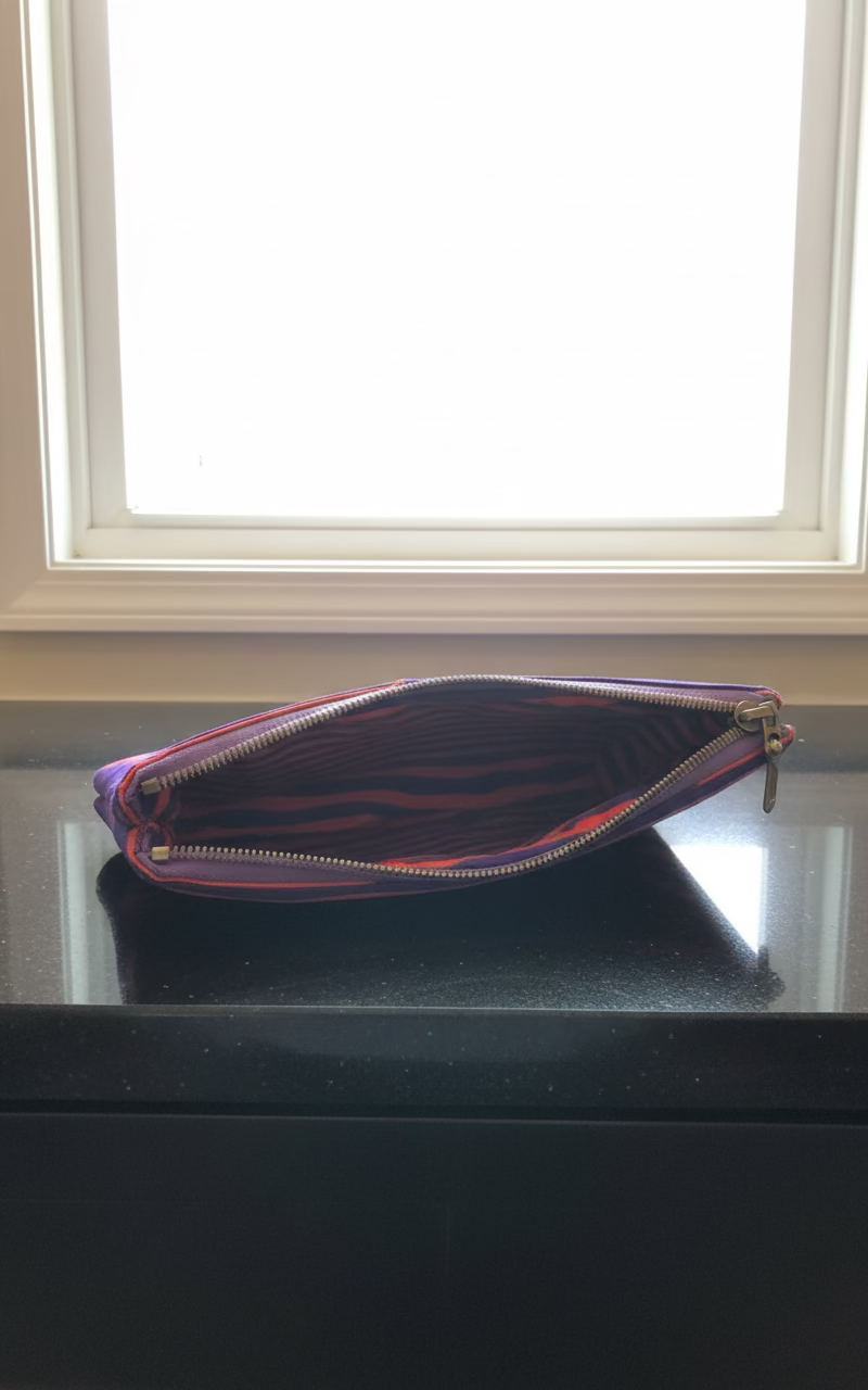 Stitchin’ by M.- Red and Purple Wristlet Purse