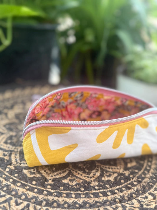 Handmade zippered travel case, brush case, glasses holder, versatile little bag, great for purse organization, pencil case