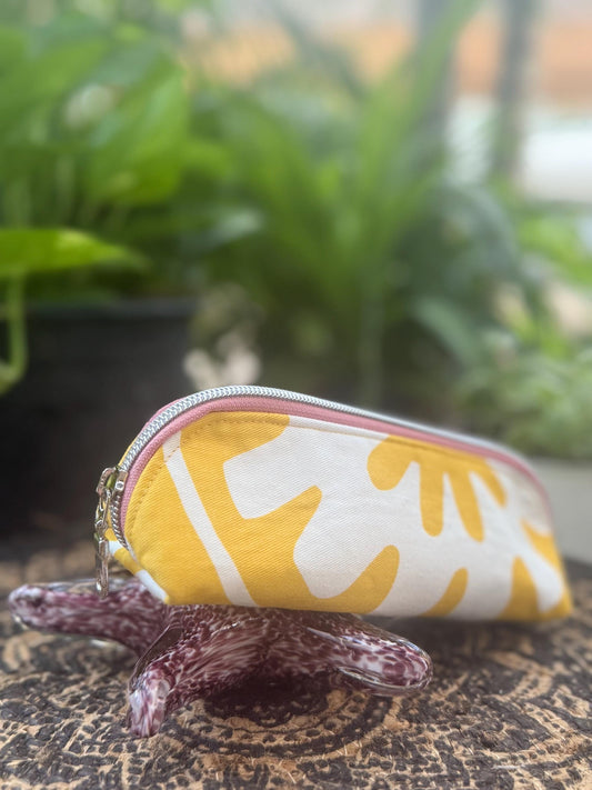 Handmade zippered travel case, brush case, glasses holder, versatile little bag, great for purse organization, pencil case